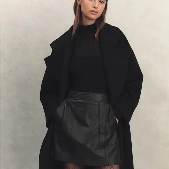 NWT Reiss Black Leather “Edie” Mini Skirt - Picture 7 of 14